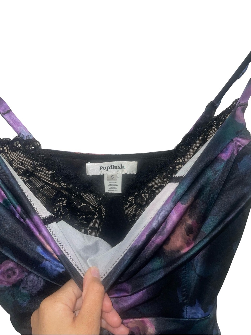 Shapewear Lace Trim Sculpting Floral Midi Dress with Built-In Shapewear size S - Picture 7 of 7